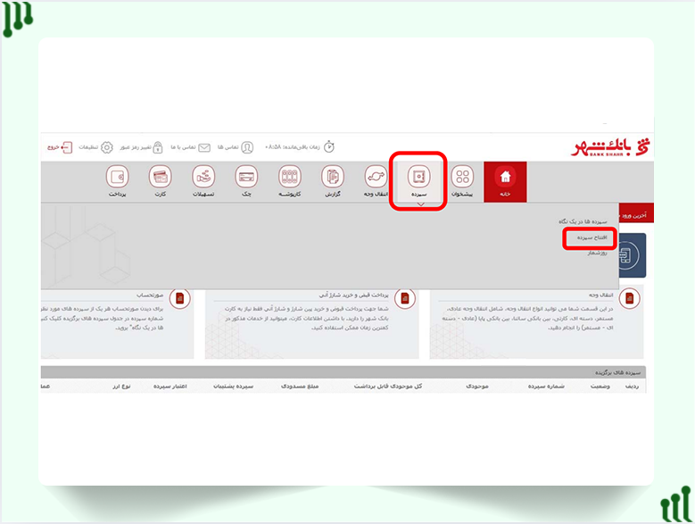 افتتاح سپرده بانک شهر